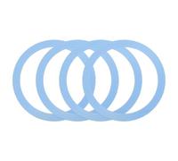 sourcing map 4 Pcs Magnetic Adapter Ring, Universal Magnetic Wireless Charger Conversion Kit Adhesive Sticker Ring for Phone Case, Sky Blue