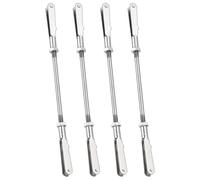 sourcing map 4 Pcs Metal Clip Pushrod Connector Linkage, 304 Stainless Steel M3 Threaded Rod with Metal Clip for RC Plane Fixed Wing Aircraft DIY Models Parts, 109mm/4.29"