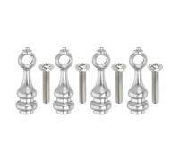 sourcing map 4 Pcs Metal Gallery Rail Post, Shelf Rail Connector with Screws, Glass Railing Post End Caps for Gallery, Shelves, Cabinets, Cart Spindles, Chrome