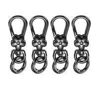 sourcing map 4 Pcs Metal Keychain Clip Swivel Lobster Claw Clasp Quick Release Key Ring Detachable Double Opening Snap Hooks for Jewelry Making Crafts Backpack Bag Lanyard, Gun Black