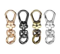 sourcing map 4 Pcs Metal Keychain Clip Swivel Lobster Claw Clasp Quick Release Key Ring Detachable Double Opening Snap Hooks for Jewelry Making Crafts Backpack Bag Lanyard, Multicolor