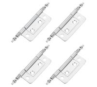 sourcing map 4 Pcs Metal Non-Mortise Hinges, Cabinet Door Hinges for Furniture Hardware Closet Window, Nickel