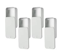 sourcing map 4 Pcs Metal Tin Box Container, 2.4x1.3x0.4 Slide Top Tin Containers Small Empty Rectangular Storage Box for Lip Balm Candies Jewelry Crafts Storage, Silver