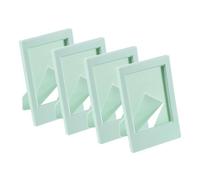 sourcing map 4 Pcs Mini Picture Frames 2.4 x 3.6 Inch Rectangle Small Picture Photo Frame Holder for Tabletop Display Photos Paintings Landscape Posters Artwork, Light Green