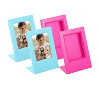 sourcing map 4 Pcs Mini Picture Frames 3.8 x 2.7 Inch Rectangle Small Picture Photo Frame Holder for Tabletop Display Photos Paintings Landscape Posters Artwork, Blue & Red