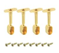 sourcing map 4 Pcs Oval Closet Shelf Bracket Rail, Wardrobe Rod Tube Support Bracket Height Adjustable, Half Though Pipe Holder Socket Bracket with Screws for Cabinet Wardrobe Gold