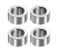 sourcing map 4 Pcs Oxygen Sensor Bung, M18 OD 1.5mm Pitch 0.59" Length Aluminum Female Weld Bung, Stepped Style Thread Adapter Pipe Fitting Tube Connectors, Silver Tone