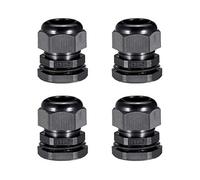 sourcing map 4 Pcs PG25 Cable Gland Waterproof Plastic Joint Adjustable Locknut Black for 16mm-21mm Dia Cable Wire 4 Pcs