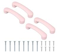sourcing map 4 Pcs Pink Ceramic Cabinet Handles Arch Shaped Drawer Pulls, 4.5 x 1 x 1.2 Inch Cute Kitchen Cabinet Handles Hardware for Kitchen Cupboard Dresser Drawer Nursery Decor