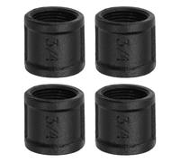sourcing map 4 Pcs Pipe Fitting Coupling, 3/4" Internal Thread Coupling Pipe Joint Malleable Iron Plumbing Fittings for Industrial Shelving Decor Furniture DIY Projects