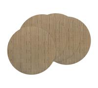 sourcing map 4 Pcs Placemats, 13.7 Inch PVC Placemats Round Braided Place Mats Non-Slip Heat Resistant Place Mats Washable Table Mats for Dining Table Bamboo Texture Surface, Light Brown