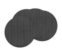sourcing map 4 Pcs Placemats, 13.7 Inch PVC Placemats Round Braided Place Mats Non-Slip Heat Resistant Place Mats Washable Table Mats for Dining Table Vertical Texture Surface, Black