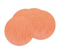sourcing map 4 Pcs Placemats, 13.7 Inch PVC Placemats Round Braided Place Mats Non-Slip Heat Resistant Place Mats Washable Table Mats for Dining Table Bamboo Texture Surface, Orange