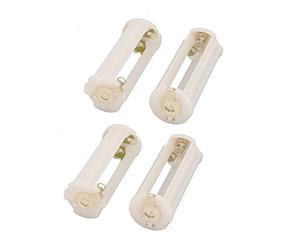 sourcing map 4 Pcs Plastic Cylindrical Battery Holder Case Box for 3 x 1.5V AAA Batteries