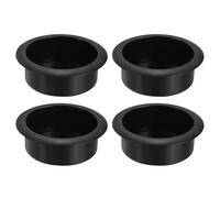 sourcing map 4 Pcs Plastic Drop-in Cup, 1.38" x 4.25" Drink Can Holder Poker Table Cup Holder Insert for Sofa Boat Car Marine, Black