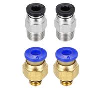sourcing map 4 Pcs Pneumatic Fitting, PC4-M6/M10 Push to Connect Pneumatic Tube Fittings, Straight Through Fitting for 3D Printer, 2x4mm Tubes, Blue/Black