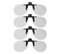 sourcing map 4 Pcs Polarized Clip-on 3D Glasses, Passive Circular 3D Viewing Glasses Frames for RealD/Image MAXimum Movies Theater Games TV Photo Projector