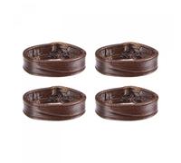 sourcing map 4 Pcs PU Leather Loops Replacement Retaining Ring Keeper for 16mm Width Watch Band, Dark Brown