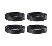 sourcing map 4 Pcs PU Leather Loops Replacement Retaining Ring Keeper for 19mm Width Watch Band, Black