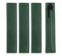 sourcing map 4 Pcs PU Leather Pen Holder Pencil Sleeve Elastic Strap Band Designed(Green)
