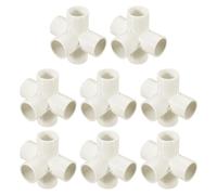 sourcing map 4 Pcs PVC Fitting, 5 Way PVC Fitting 1" 0.98" PVC Connectors PVC Elbow PVC Pipe Fittings PVC Coupling PVC Furniture Corner Connector for DIY Garden Support Structure, White