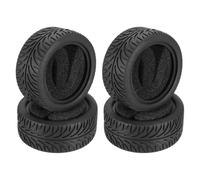 sourcing map 4 Pcs RC 1/10 on Road Car Tire, Rubber Super Soft Tyre Racing Drift Tires with Foam Insert for RC 1:10 HPS TT01 Touring Drift Car Wheel Rim Upgrades F-Shaped Pattern
