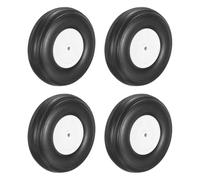 sourcing map 4 Pcs RC Airplane Wheels, 4.5 Inch OD RC Plane Parts Wheels Model Airplane Light PU Sponge Tire Tail Foam Wheel for DIY RC Model Plane Aircraft