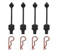 sourcing map 4 Pcs RC Body Clips with Pull Tabs, Rubber Screw Pin Body Clips, R Pins Universal Shell Replacement Parts, for All 1/8 1/10 1/12 Scale Model RC Car Crawler Truck, Black & Orange