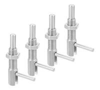 sourcing map 4 Pcs Retractable Indexing Plunger Pin, M12 l Spring Plunger Stainless Steel Spring Loaded Latch Telescopic Locking Pin with Nut for Machinery Shipbuilding