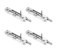 sourcing map 4 Pcs Right Spring-Loaded Gate Latch, Silver Normally Locked Barrel Bolt Latch Door Slide Bolt for Industrial Device & Equipment Doors, Zinc Alloy
