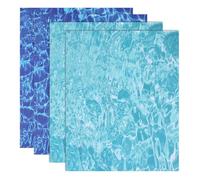 sourcing map 4 Pcs Ripple Water Sticker, Self Adhesive Artificial Water Wave Effect Stickers 11.69"x8.27" Dollhouse Wallpaper Sheets for DIY Dollhouse, Miniature Landscapes, Dark Blue,Sky Blue