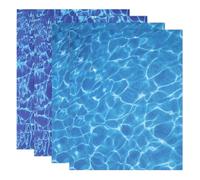 sourcing map 4 Pcs Ripple Water Sticker, Self Adhesive Artificial Water Wave Effect Stickers 11.69"x8.27" Dollhouse Wallpaper Sheets for DIY Dollhouse, Miniature Landscape, Dark Blue,Light Blue