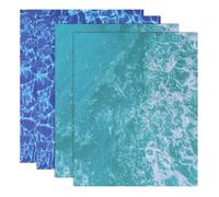 sourcing map 4 Pcs Ripple Water Sticker, Self Adhesive Artificial Water Wave Effect Stickers 11.69"x8.27" Dollhouse Wallpaper Sheets for DIY Dollhouse, Miniature Landscapes, Dark Blue,Green