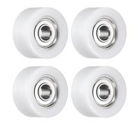 sourcing map 4 Pcs Roller Idler Bearing Pulley 3x12x6mm, Conveyor Rolling Wheel Flat Pulley with 693ZZ Bearing for Furniture Hardware Accessories (White)