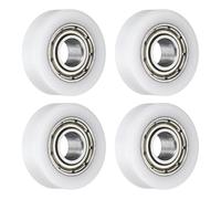 sourcing map 4 Pcs Roller Idler Bearing Pulley 4x13x4mm, Conveyor Rolling Wheel Flat Pulley with 684ZZ Bearing for Furniture Hardware Accessories (White)