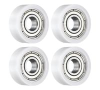 sourcing map 4 Pcs Roller Idler Bearing Pulley 6x18x7mm, Conveyor Rolling Wheel Flat Pulley with 696ZZ Bearing for Furniture Hardware Accessories (White)