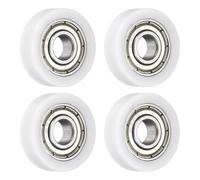 sourcing map 4 Pcs Roller Idler Bearing Pulley 6x20x6mm, Conveyor Rolling Wheel Flat Pulley with 696ZZ Bearing for Furniture Hardware Accessories (White)