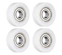 sourcing map 4 Pcs Roller Idler Bearing Pulley 6x22x7mm, Conveyor Rolling Wheel Flat Pulley with 696ZZ Bearing for Furniture Hardware Accessories (White)