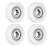 sourcing map 4 Pcs Roller Idler Bearing Pulley 6x23x7mm, Conveyor Rolling Wheel Flat Pulley with 696ZZ Bearing for Furniture Hardware Accessories (White)