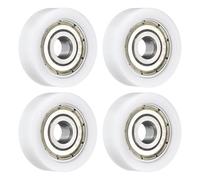 sourcing map 4 Pcs Roller Idler Bearing Pulley 6x24x8mm, Conveyor Rolling Wheel Flat Pulley with 626ZZ Bearing for Furniture Hardware Accessories (White)