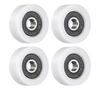 sourcing map 4 Pcs Roller Idler Bearing Pulley 6x26x10mm, Conveyor Rolling Wheel Flat Pulley with 626RS Bearing for Furniture Hardware Accessories (White)