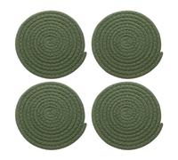 sourcing map 4 Pcs Round Braided Placemats, 7.1" Woven Placemats Kitchen Table Place Mats for Farmhouse Decor, Kitchen Countertops, Table, Home Decor (Green)