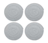 sourcing map 4 Pcs Round Braided Placemats, 7.1" Woven Placemats Kitchen Table Place Mats for Farmhouse Decor, Kitchen Countertops, Table, Home Decor (Gray)