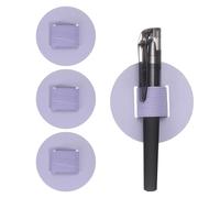 sourcing map 4 Pcs Round Pen Loop Holder for Notebook, Self Adhesive Pen Holder PU Leather Pencil Elastic Loop Designed for Tablet, Journals Clipboards, Notebooks, Journals, Calendars (Purple)