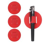 sourcing map 4 Pcs Round Pen Loop Holder for Notebook, Self Adhesive Pen Holder PU Leather Pencil Elastic Loop Designed for Tablet, Journals Clipboards, Notebooks, Journals, Calendars (Red)