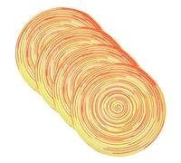 sourcing map 4 Pcs Round Woven Placemats, 15 Inch Braided Washable Placemat Heat Resistant Decorative Place Mat for Kitchen Dining Table Countertop, Gradient Yellow