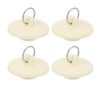 sourcing map 4 Pcs Rubber Sink Plug, Bathtub Drain Stopper Fit for 1" to 1-3/8" Drain Sink Stopper Seal with Hanging Ring for Bathroom Kitchen Laundry, White