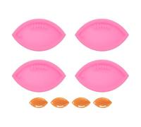 sourcing map 4 Pcs Rugby Resin Moulds, Silicone Epoxy Mould Kit with Hole for Pendant Keychains Ornament Jewelry Resin Art Crafts Making DIY Crafts, Pink