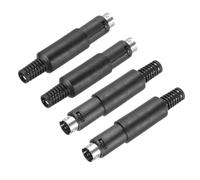 sourcing map 4 Pcs S-Video DIN Mini Male Socket 6 Pin Signal Transmission Mini Din Plug Mini Din Connector for TV DVD Computer Player(PS/2 Plug)