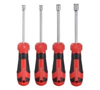 sourcing map 4 Pcs SAE Nut Driver 3/16" / 7/32" / 1/4" / 5/16" CR-V Non-Magnetic Tip Hollow Shafts Hex Socket Screwdriver with Anti-Slip Handle for Automobile Repair Bit Driver